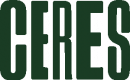 The image shows the word CERES in bold, dark green, uppercase letters on a light background.