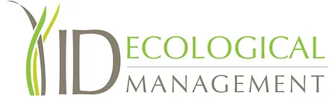Logo for ID Ecological Management. The letters ID are stylised with green and brown grass-like shapes, and Ecological Management is written in brown and green text to the right of the logo.
