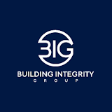 Logo for Building Integrity Group featuring the letters BIG in a bold, modern white font within a circular outline, above the text BUILDING INTEGRITY GROUP on a dark blue background.